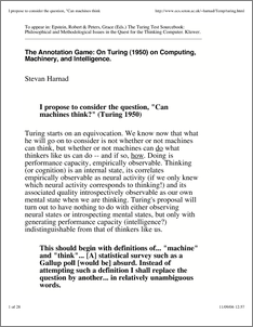 Turing 1948 essay intelligent machinery